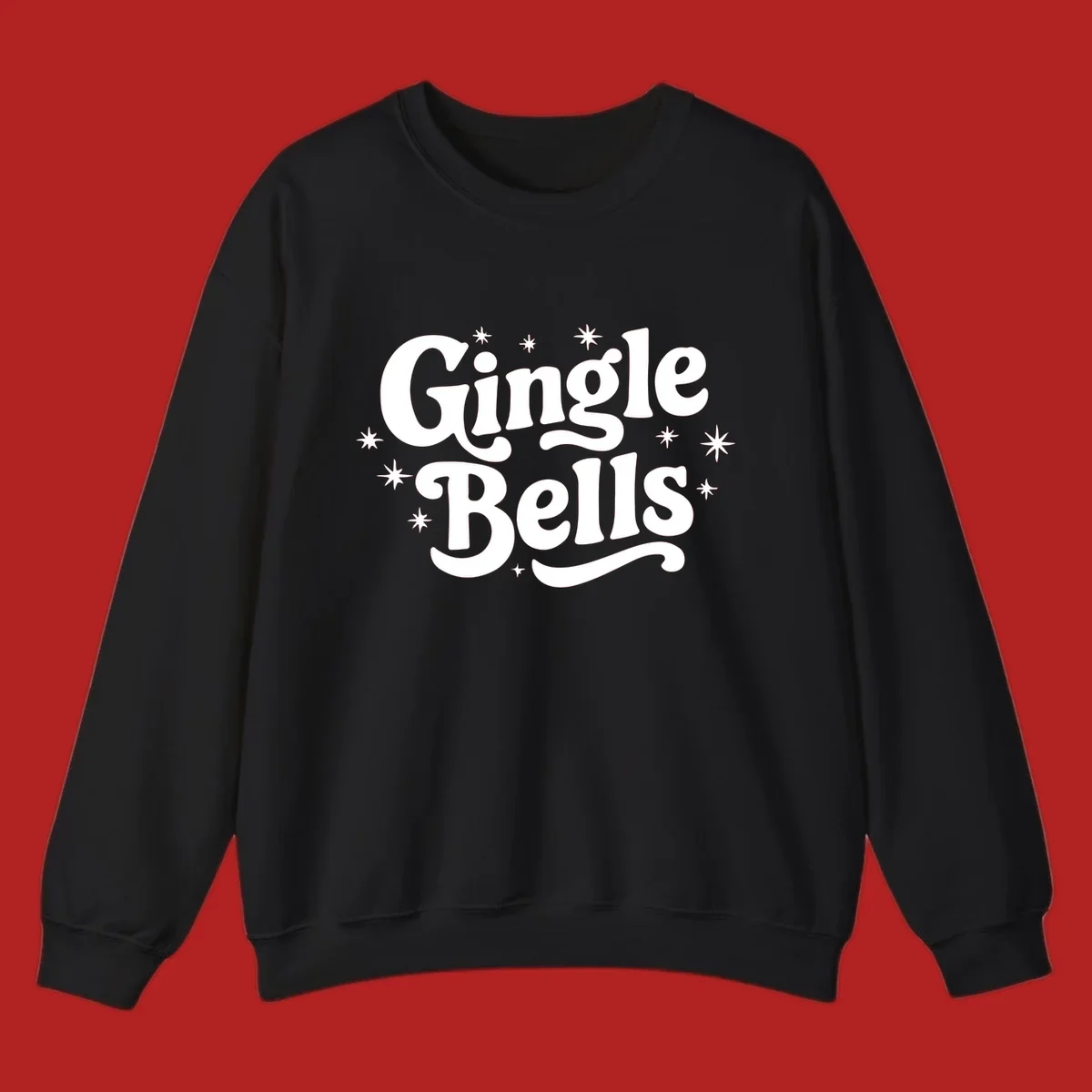 Jingle Bells holiday text with stars