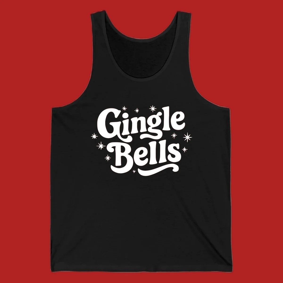 Jingle Bells holiday text with stars