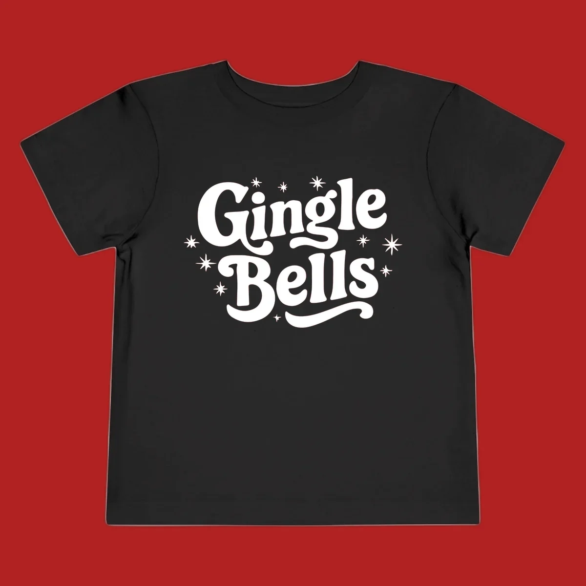 Jingle Bells holiday text with stars
