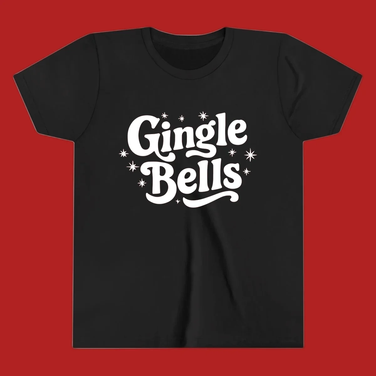 Jingle Bells holiday text with stars