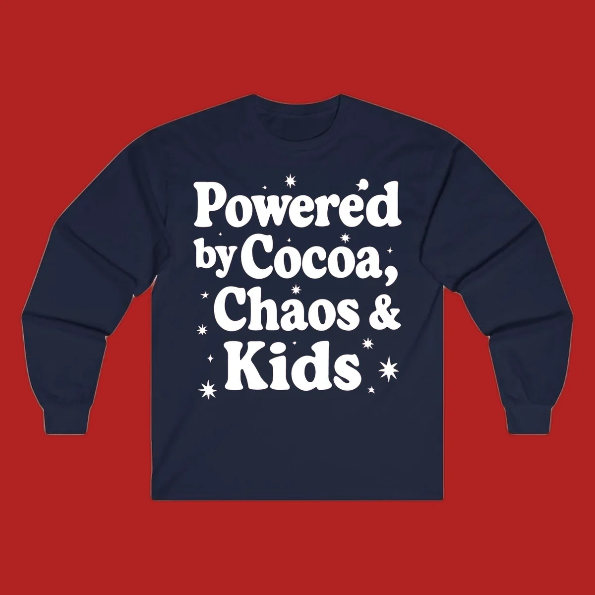 Powered by Cocoa Chaos And Kids retro text with stars graphic.