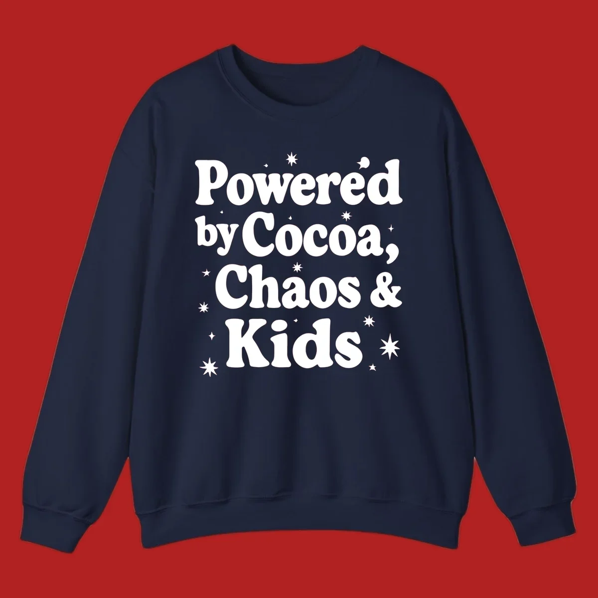 Powered by Cocoa Chaos and Kids text with stars graphic.