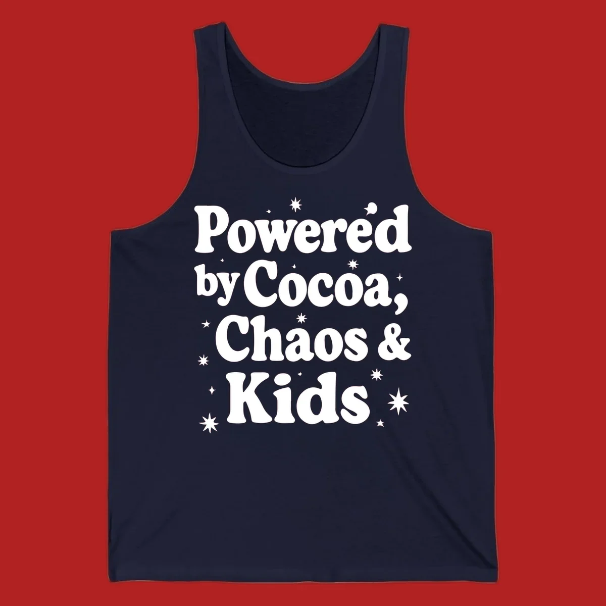 Powered by Cocoa Chaos and Kids text with stars graphic.