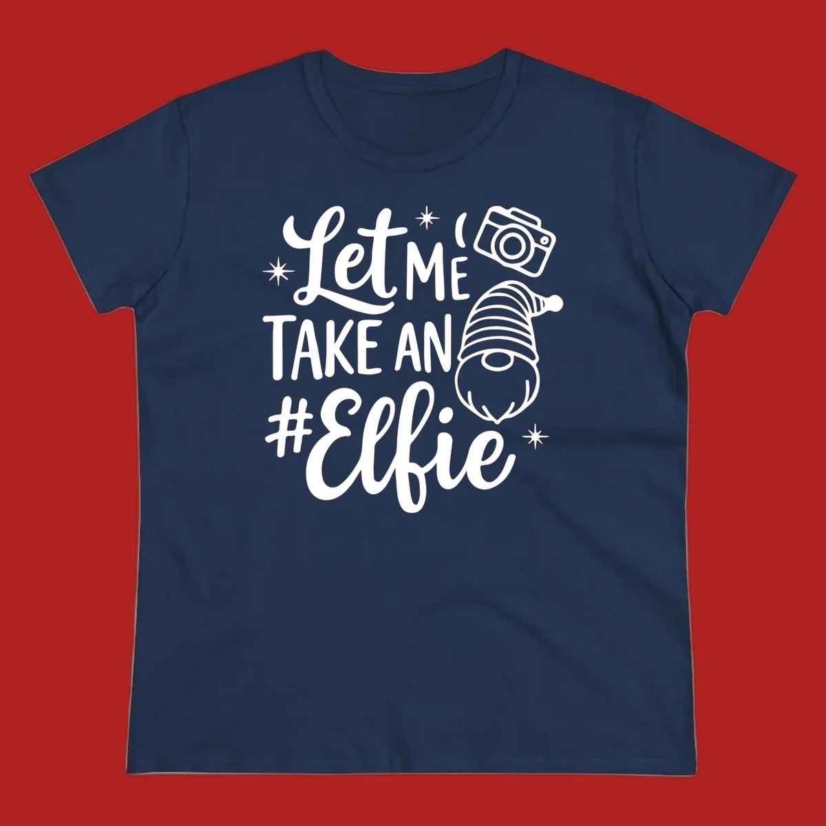 Christmas elf selfie gnome with camera holiday design