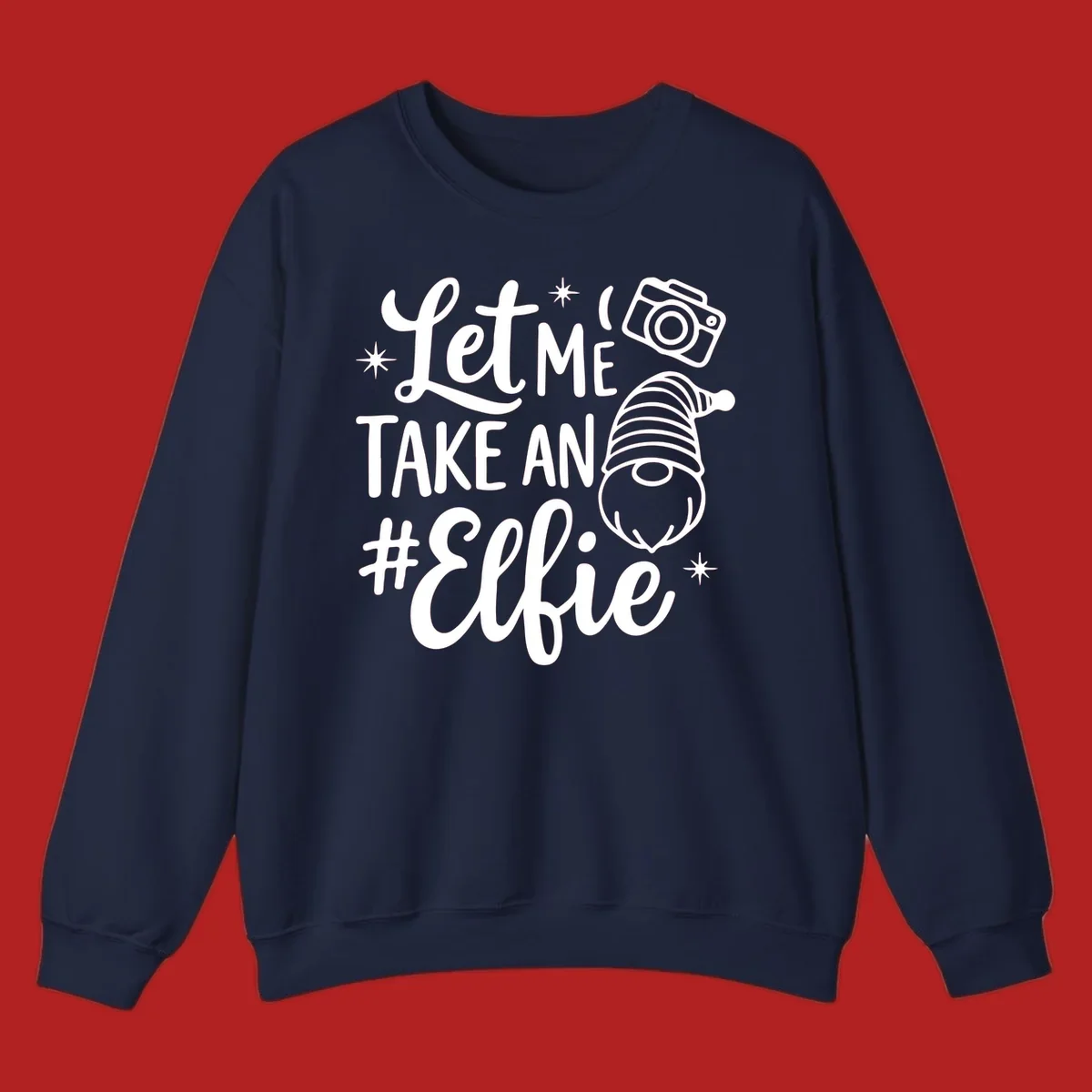 Christmas elf selfie gnome with camera holiday design