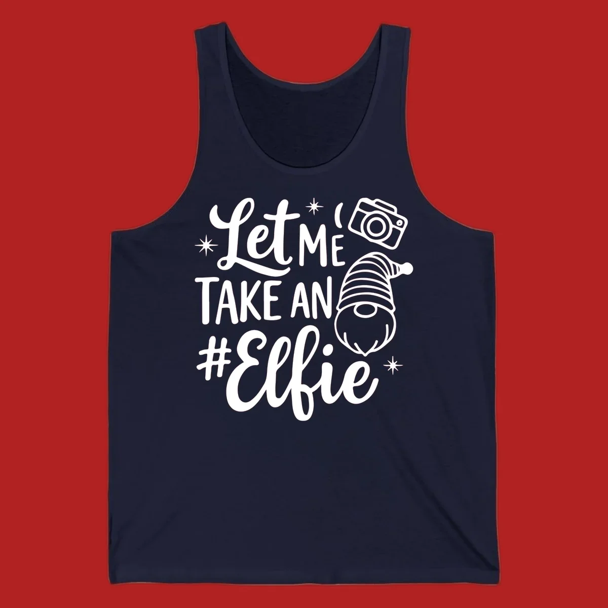 Christmas elf selfie gnome with camera holiday design
