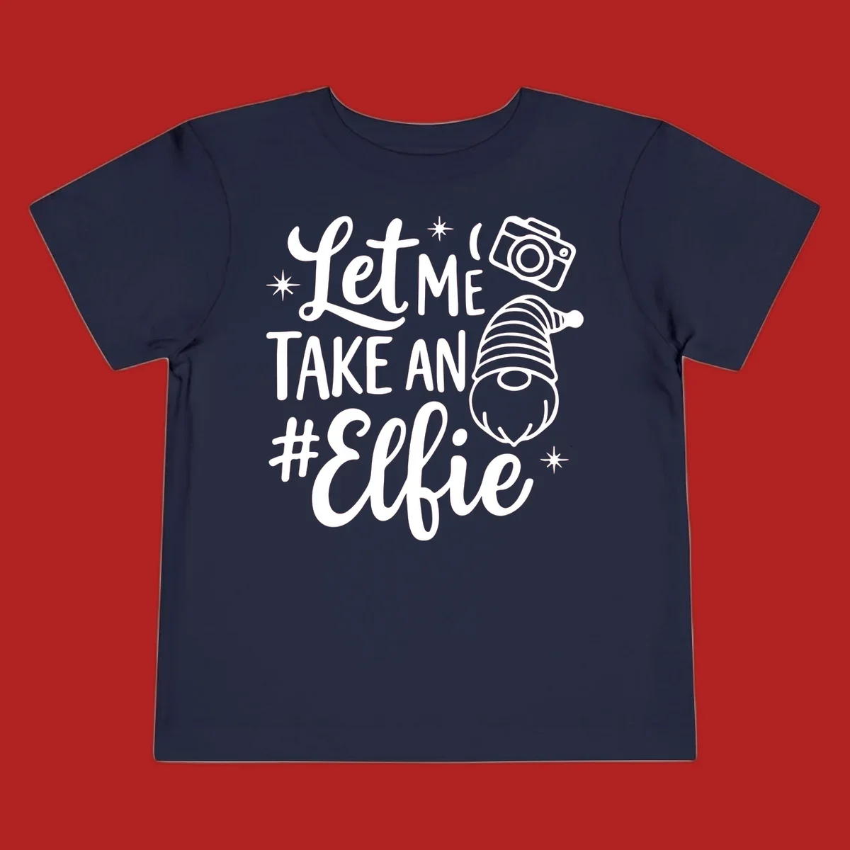 Christmas elf selfie gnome with camera holiday design
