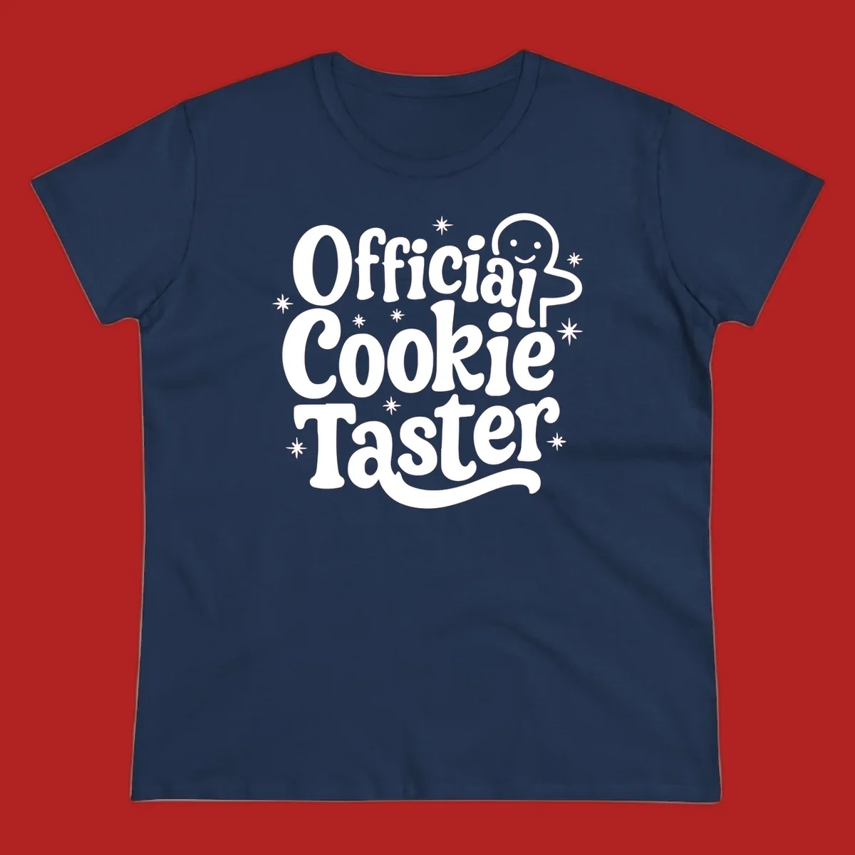 Official Cookie Taster gingerbread man design with stars