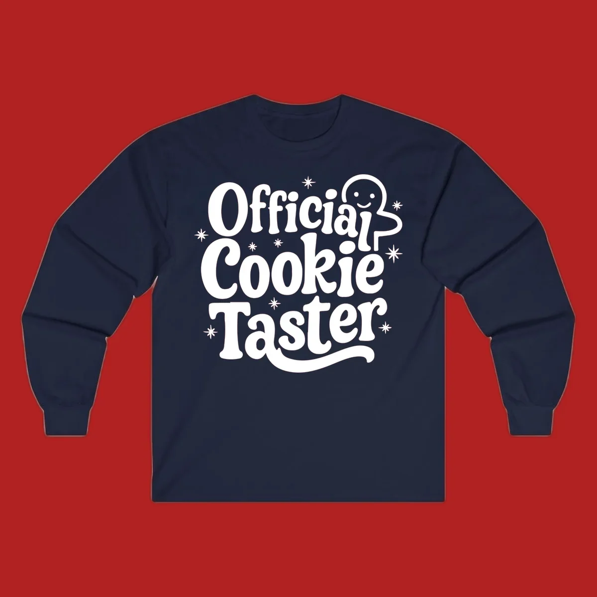 Official Cookie Taster gingerbread man design with stars