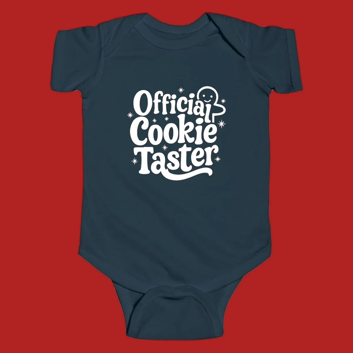Official Cookie Taster gingerbread man design with stars