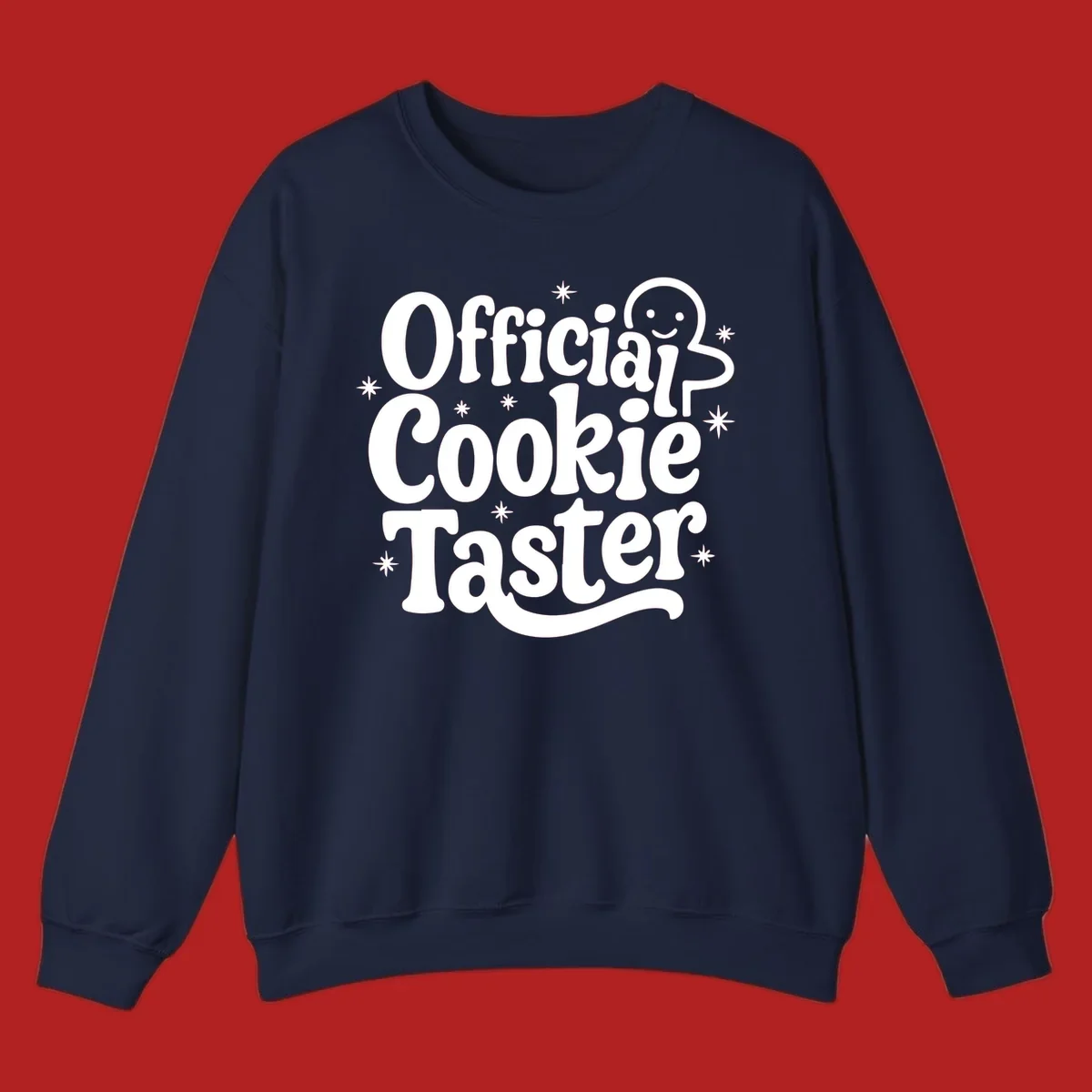 Official Cookie Taster gingerbread man design with stars