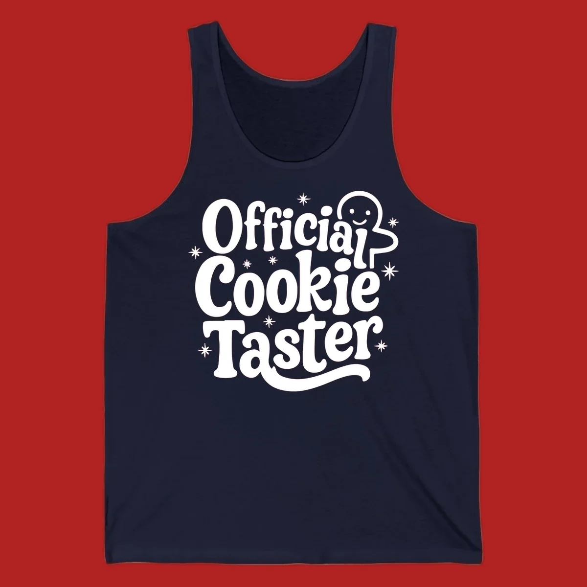 Official Cookie Taster gingerbread man design with stars