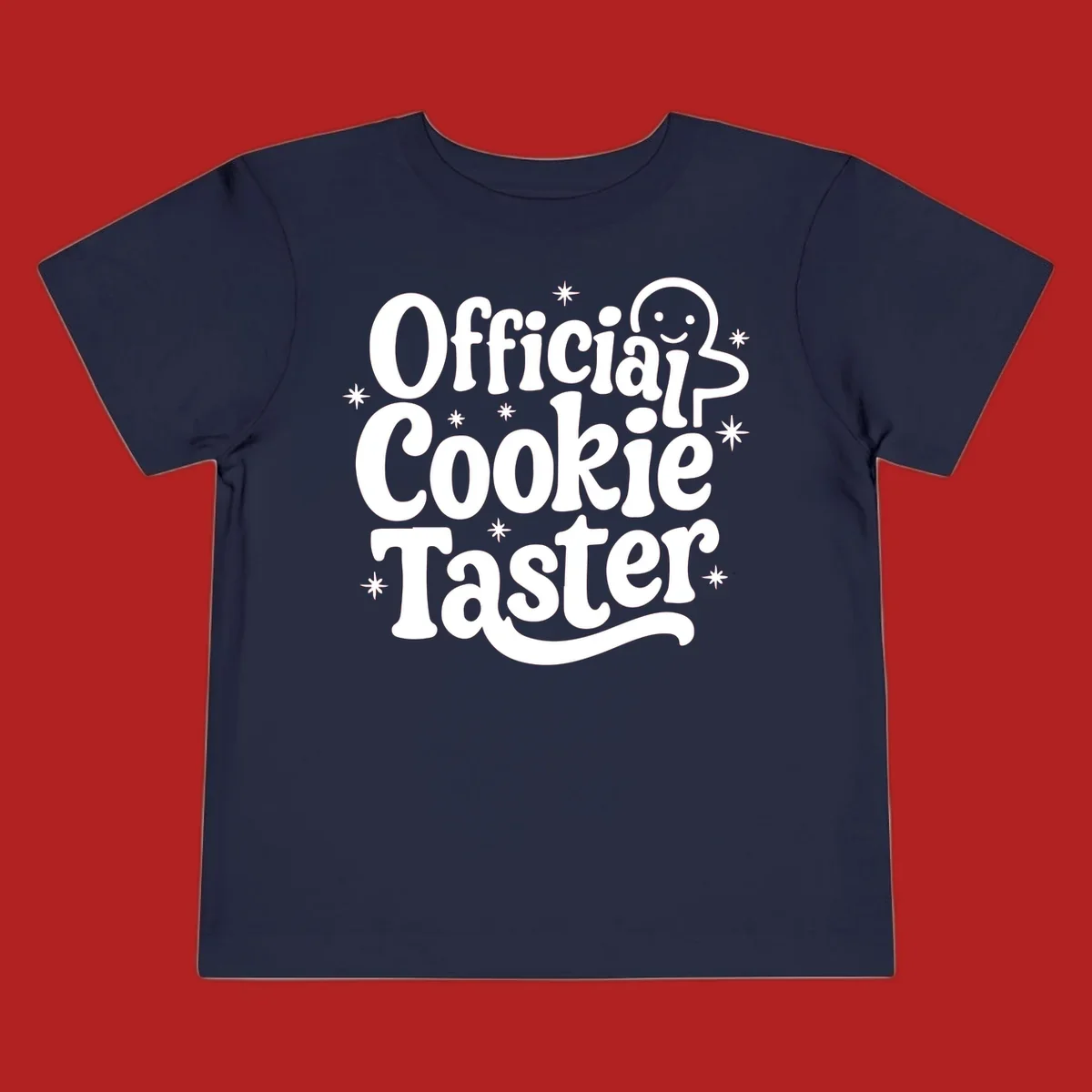 Official Cookie Taster gingerbread man design with stars