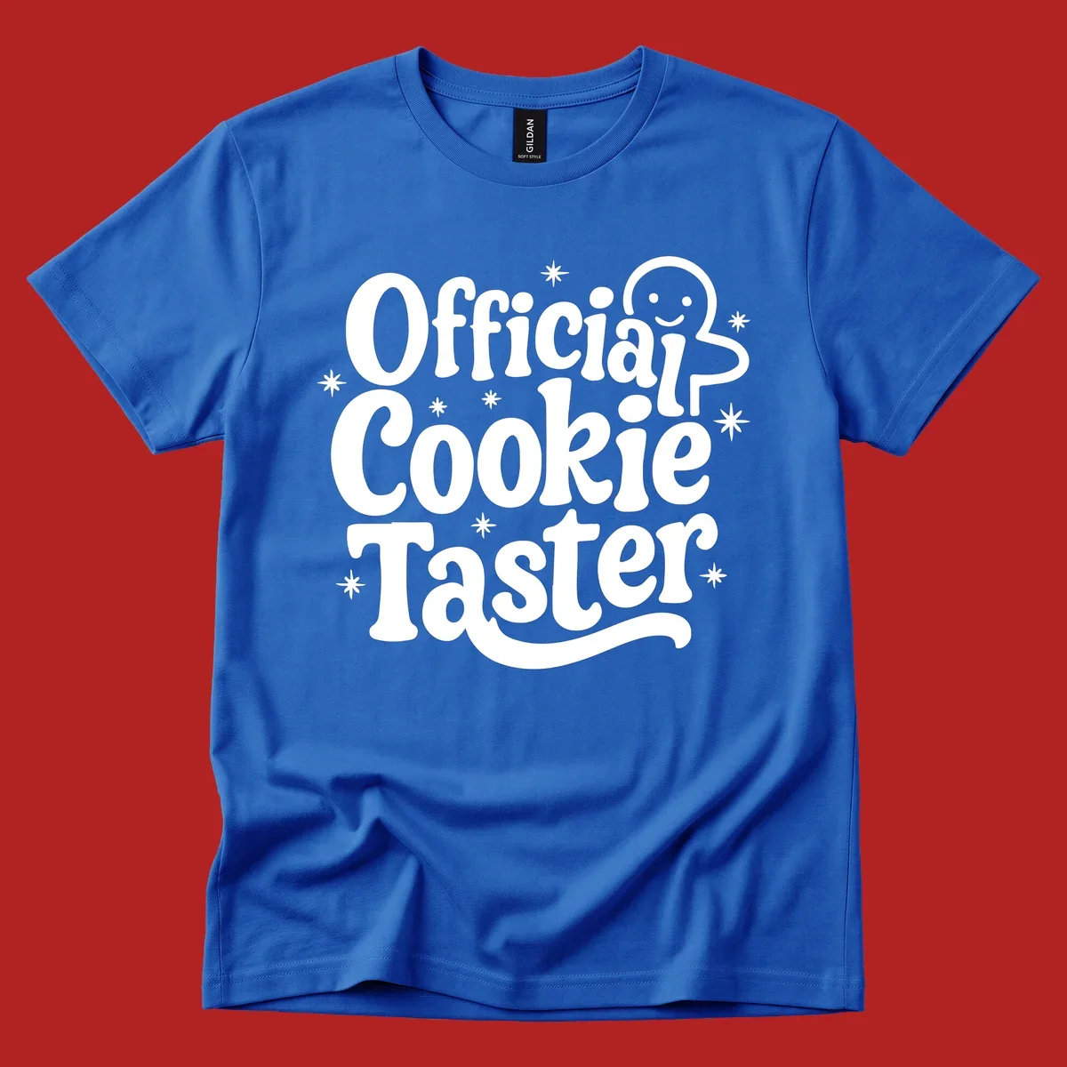 Official Cookie Taster gingerbread man design with stars