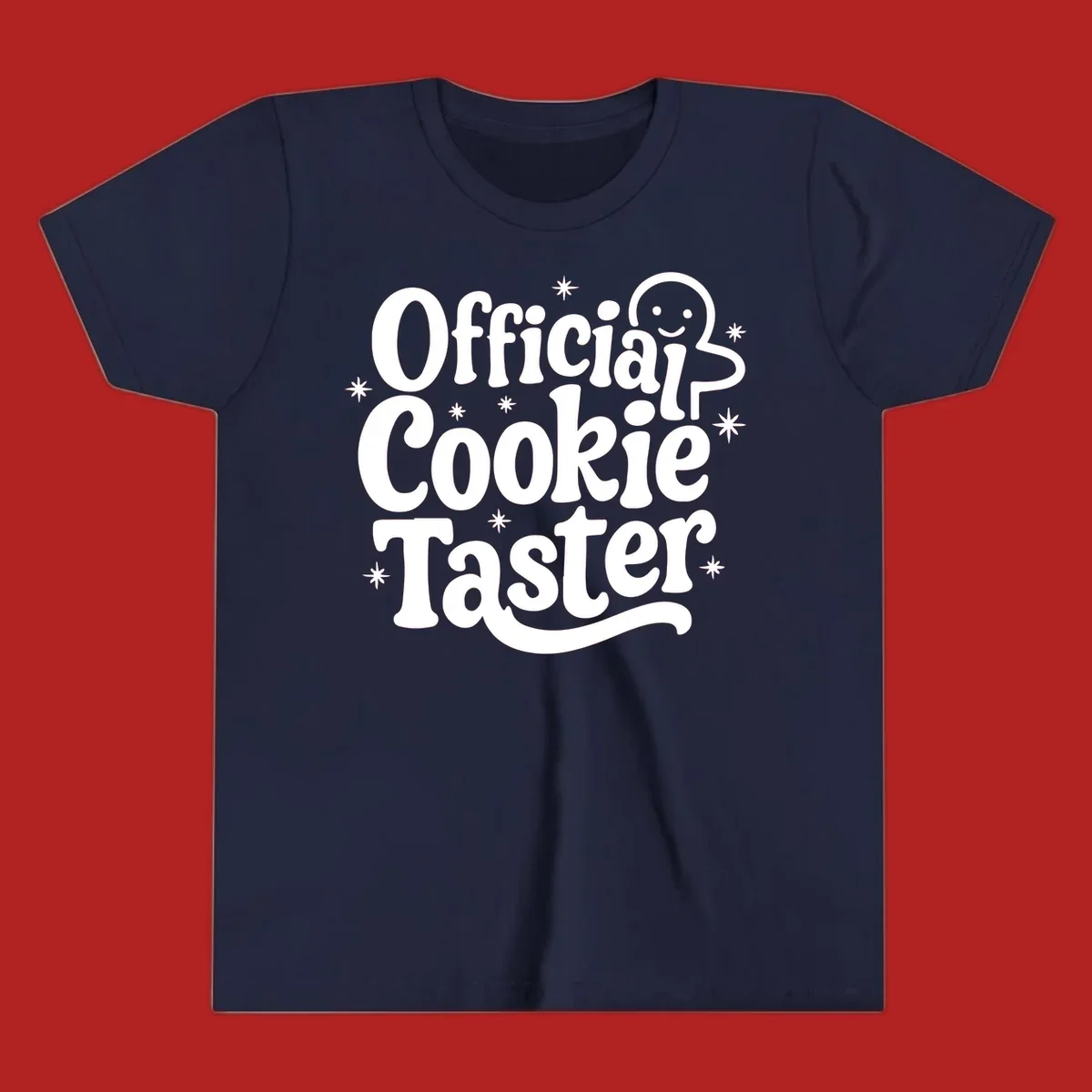 Official Cookie Taster gingerbread man design with stars