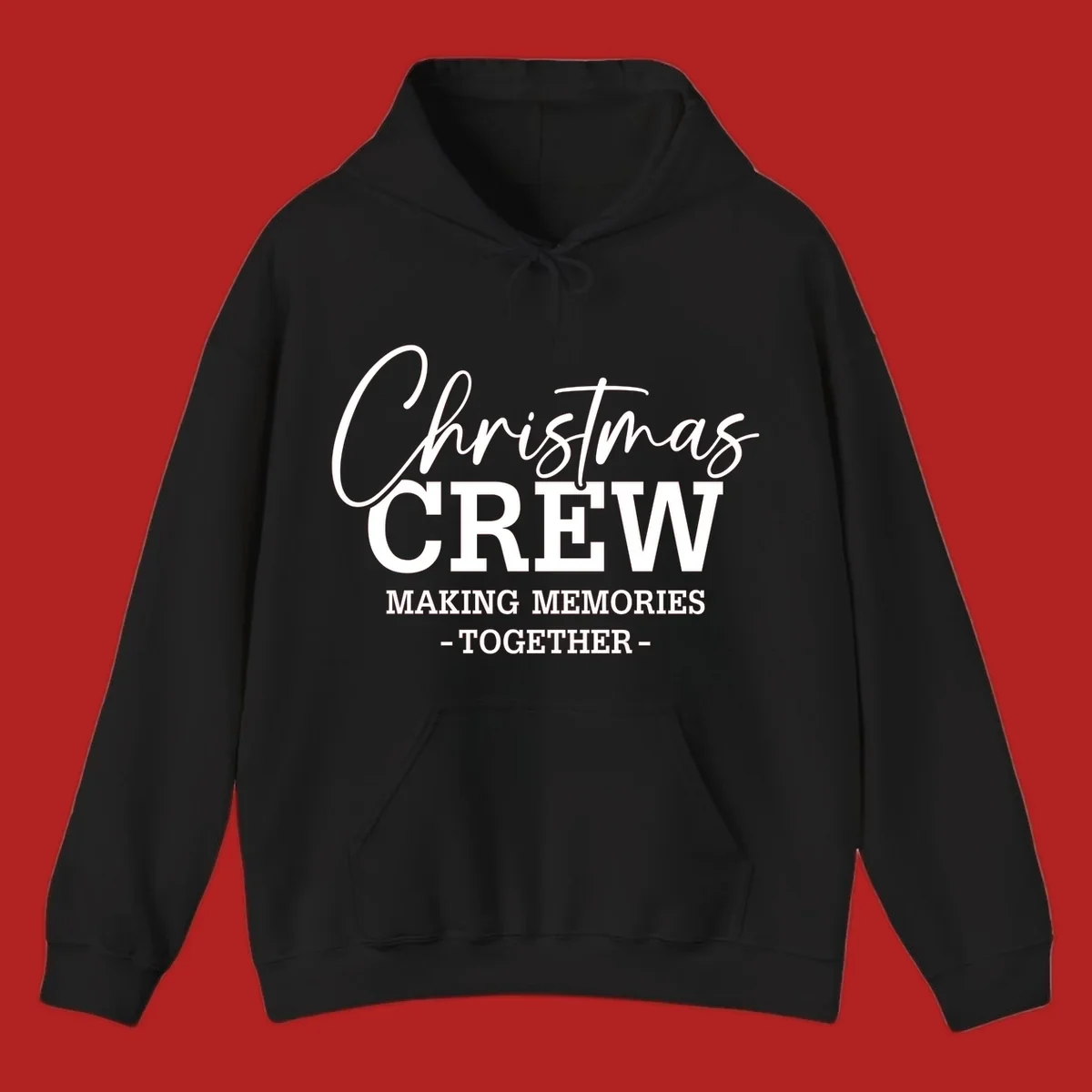 Christmas Crew Making Memories Together typography design on a dark background.