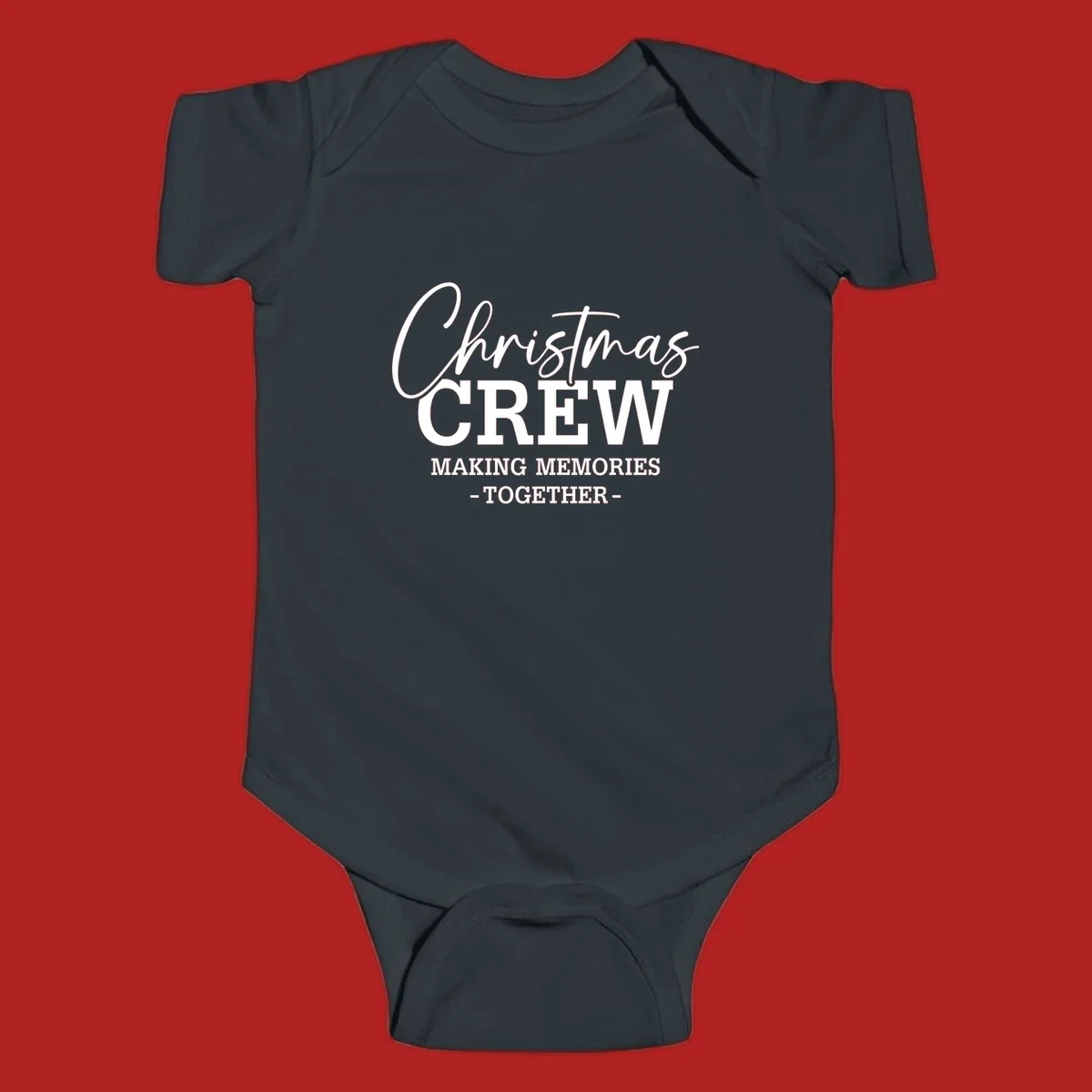 Christmas Crew Making Memories Together typography design on a dark background.