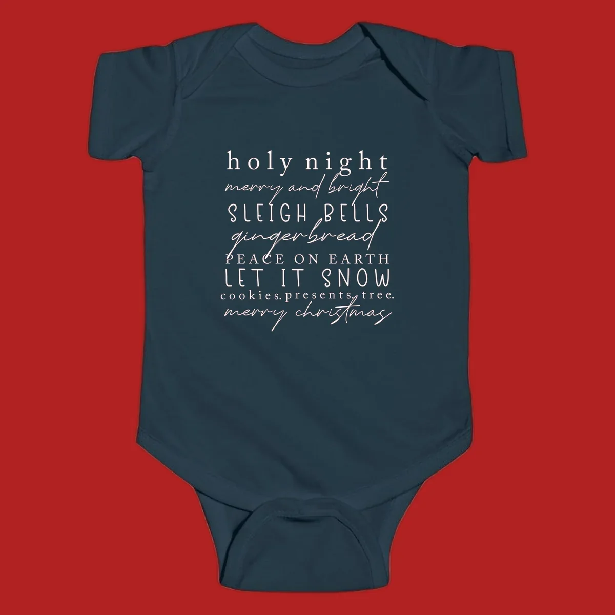 Christmas phrase typography design with words like 'holy night' and 'merry christmas'.