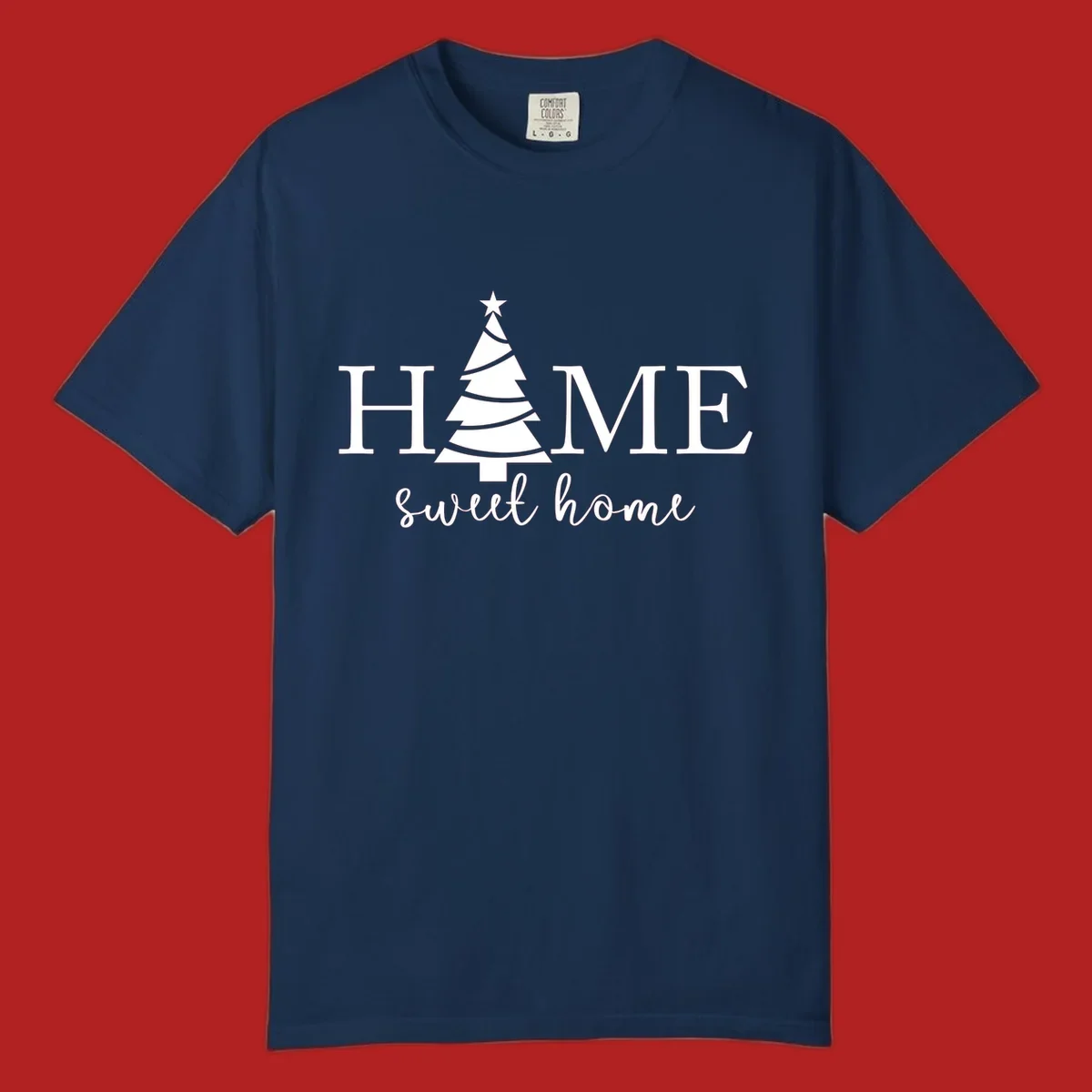 Home sweet home christmas tree graphic design