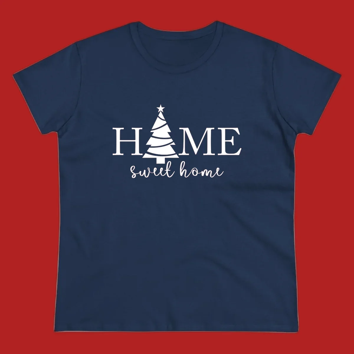 Home sweet home christmas tree graphic design