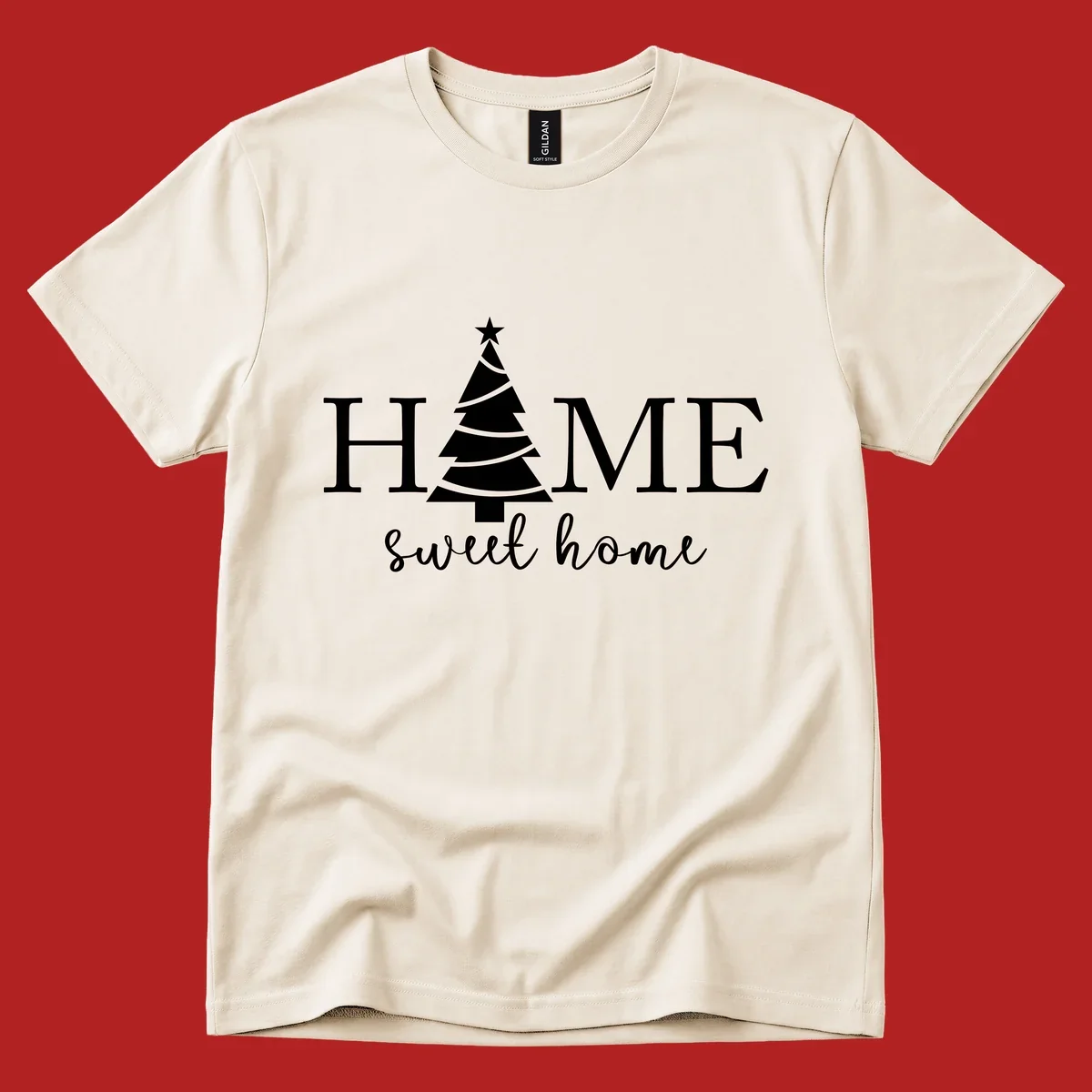 Home sweet home christmas tree graphic design