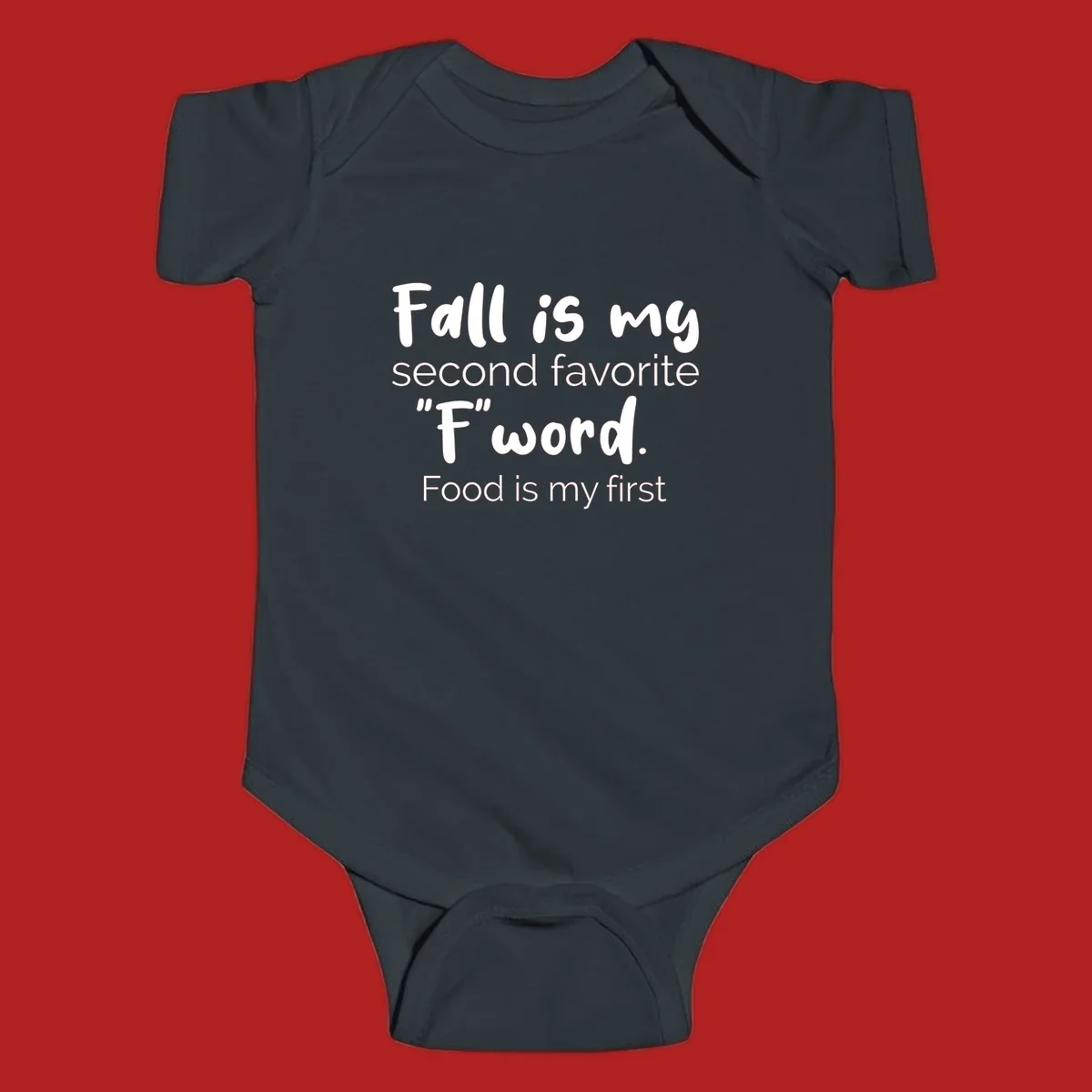 Fall is My Second Favorite F Word typography design. Fall food lover shirt.