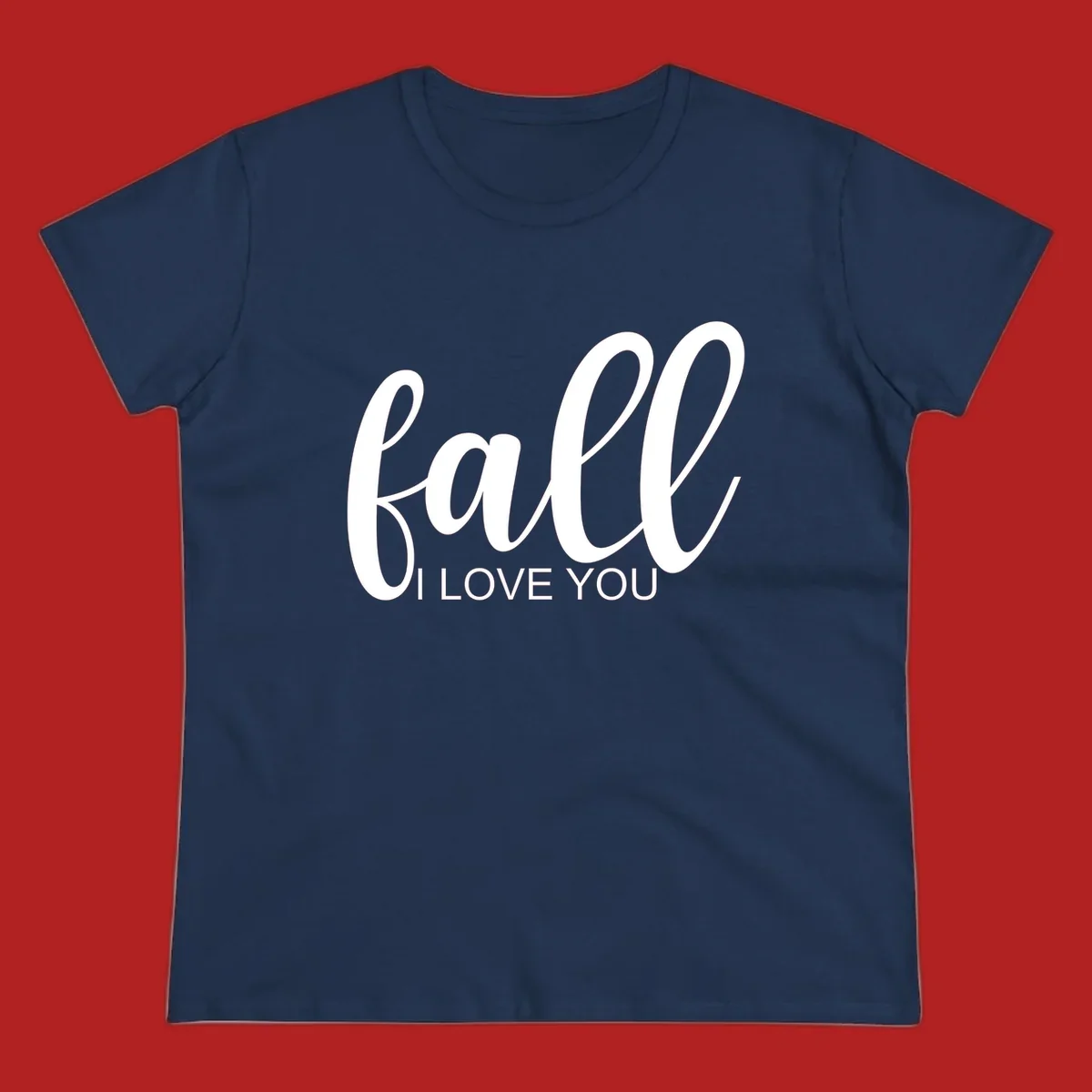 Fall I Love You script and text design on a black background.
