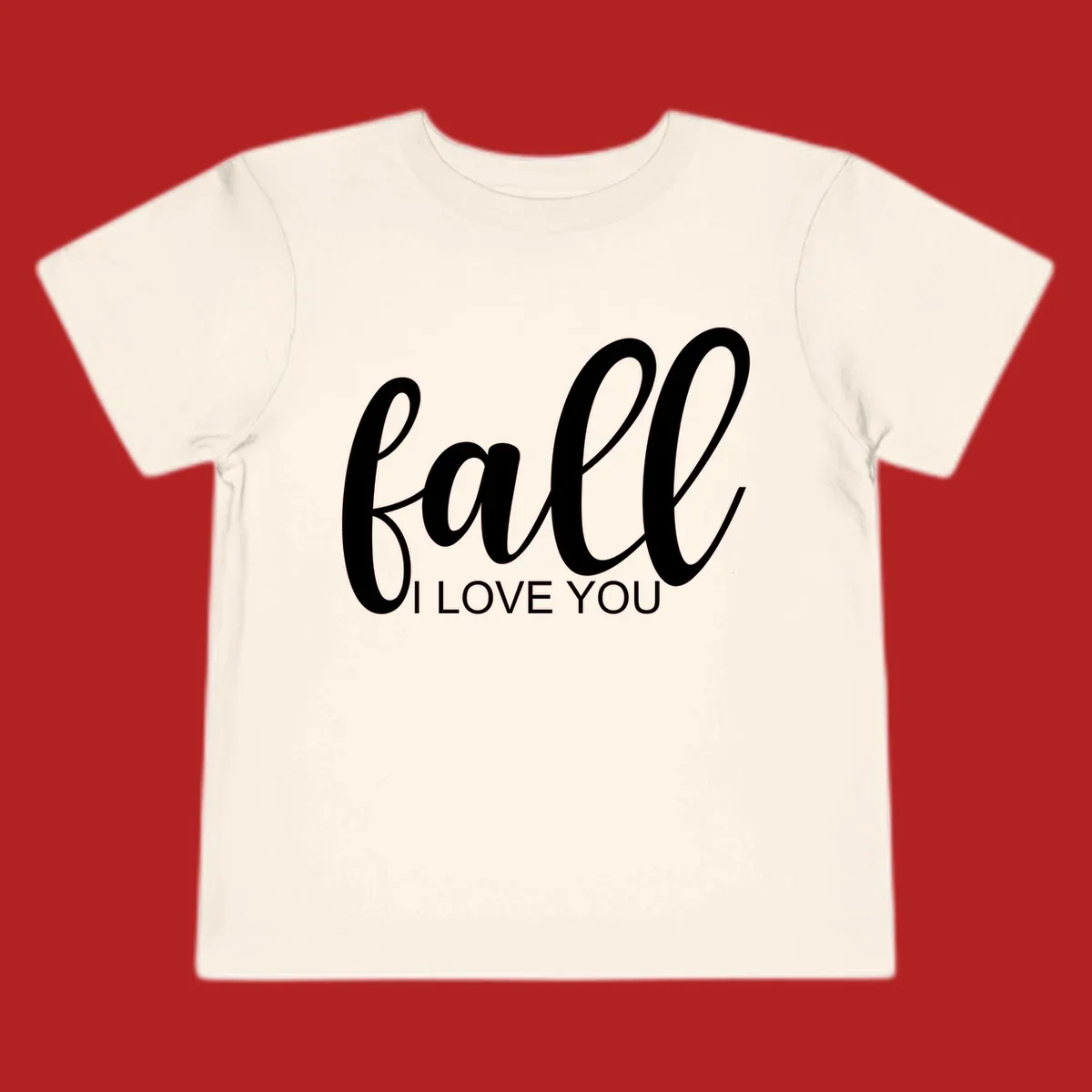 Fall I Love You script and text design on a black background.