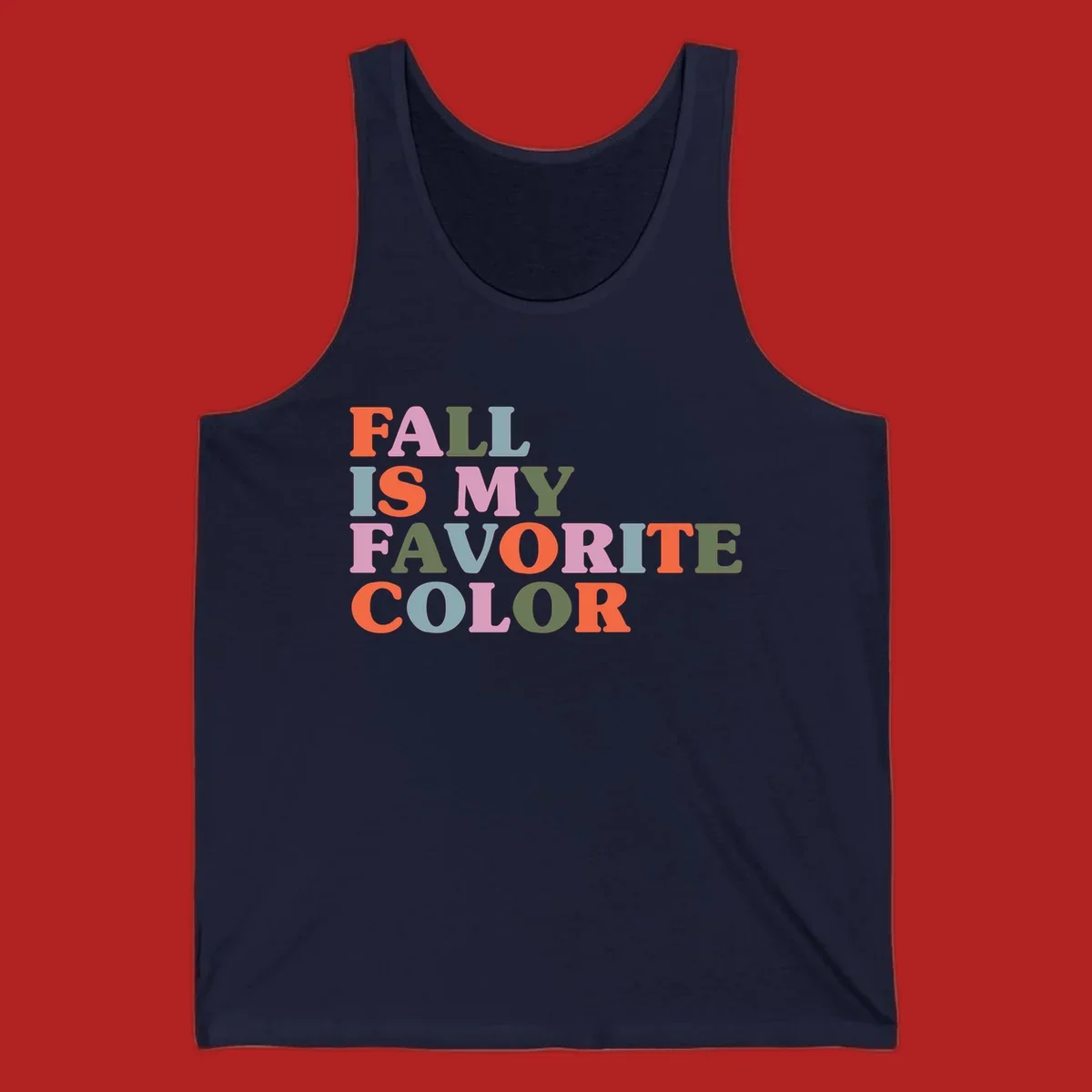 Fall is my favorite color typography design with retro lettering in warm fall colors.