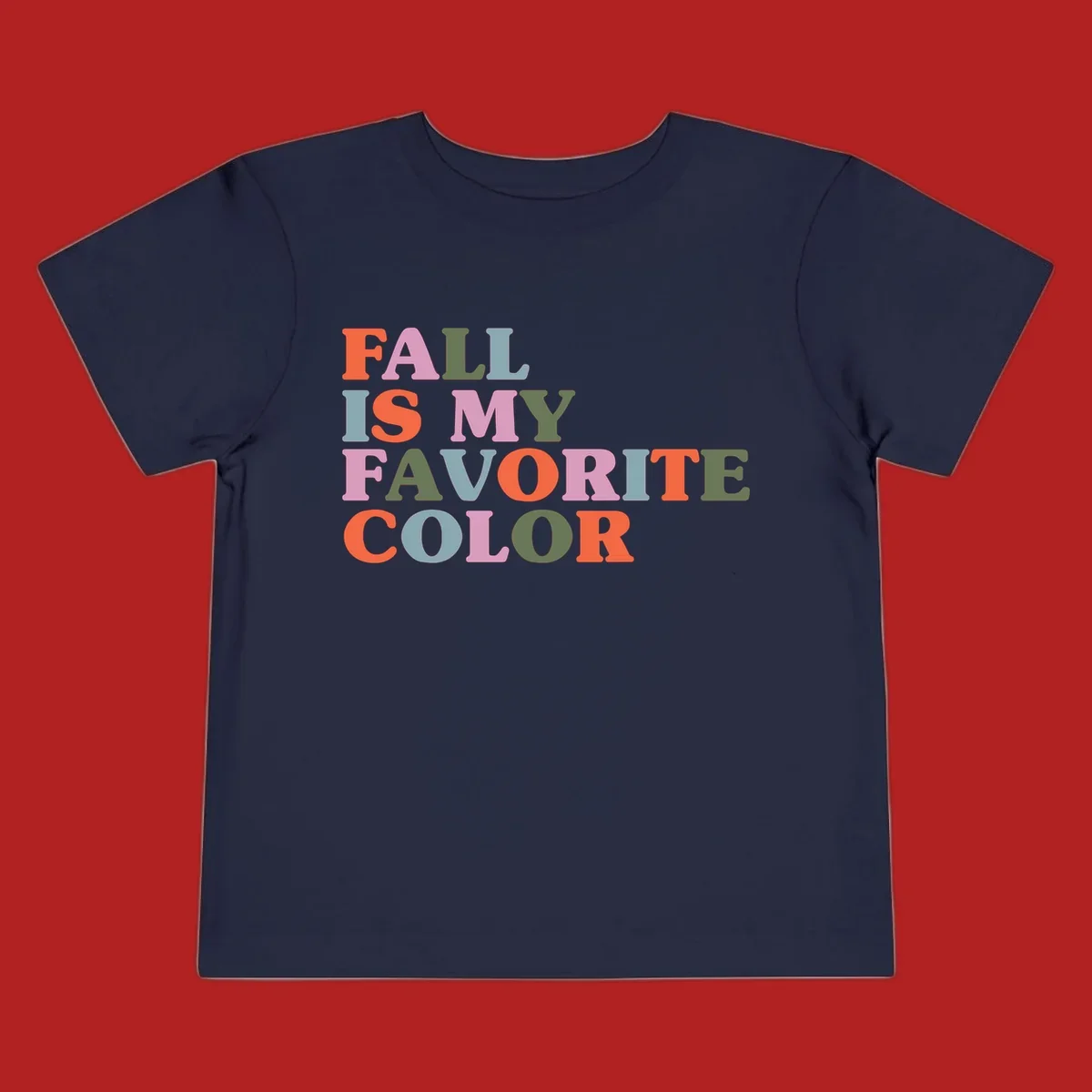Fall is my favorite color typography design with retro lettering in warm fall colors.