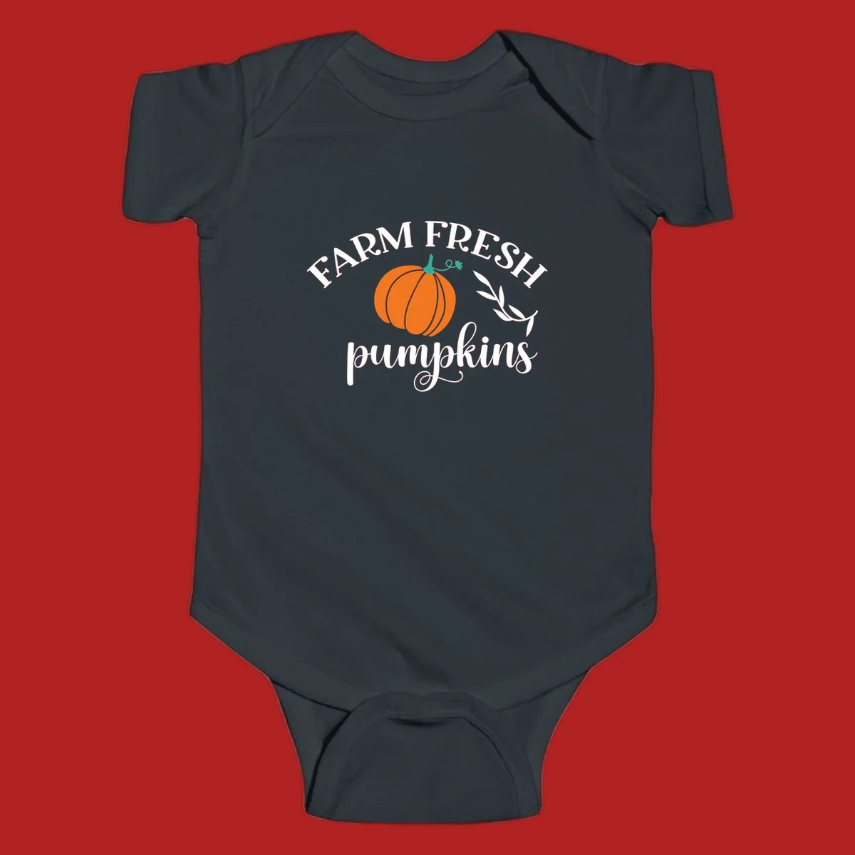Farm fresh pumpkins fall harvest text and pumpkin graphic