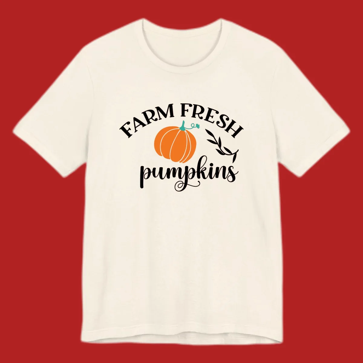 Farm fresh pumpkins fall harvest text and pumpkin graphic