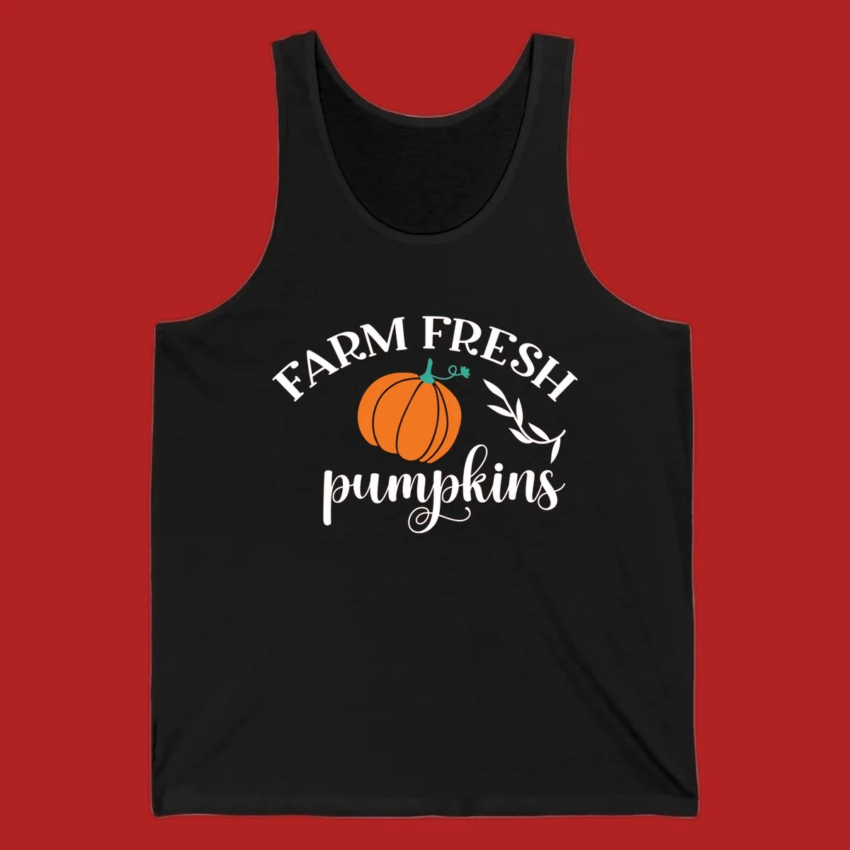 Farm fresh pumpkins fall harvest text and pumpkin graphic