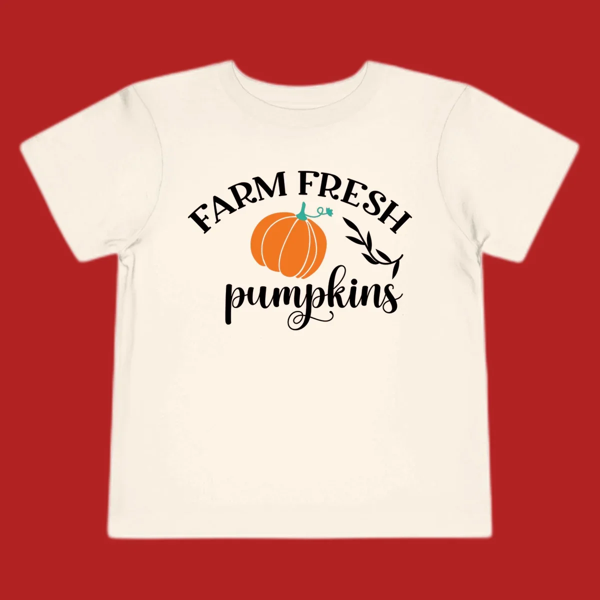 Farm fresh pumpkins fall harvest text and pumpkin graphic