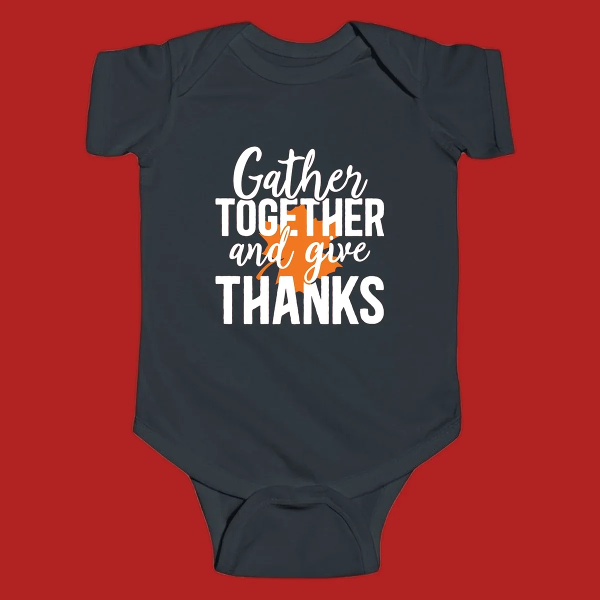 Thanksgiving gather together and give thanks leaf design.