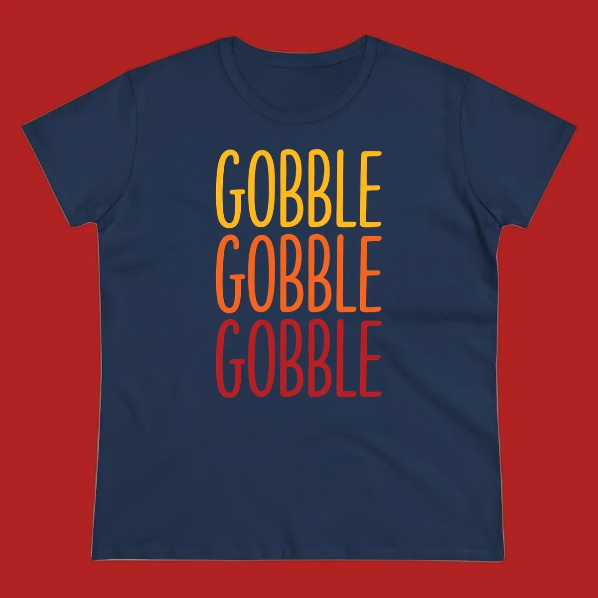 Gobble Gobble Thanksgiving Text Design in warm fall colors.
