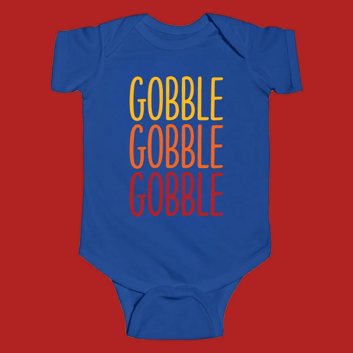 Gobble Gobble Thanksgiving Text Design in warm fall colors.