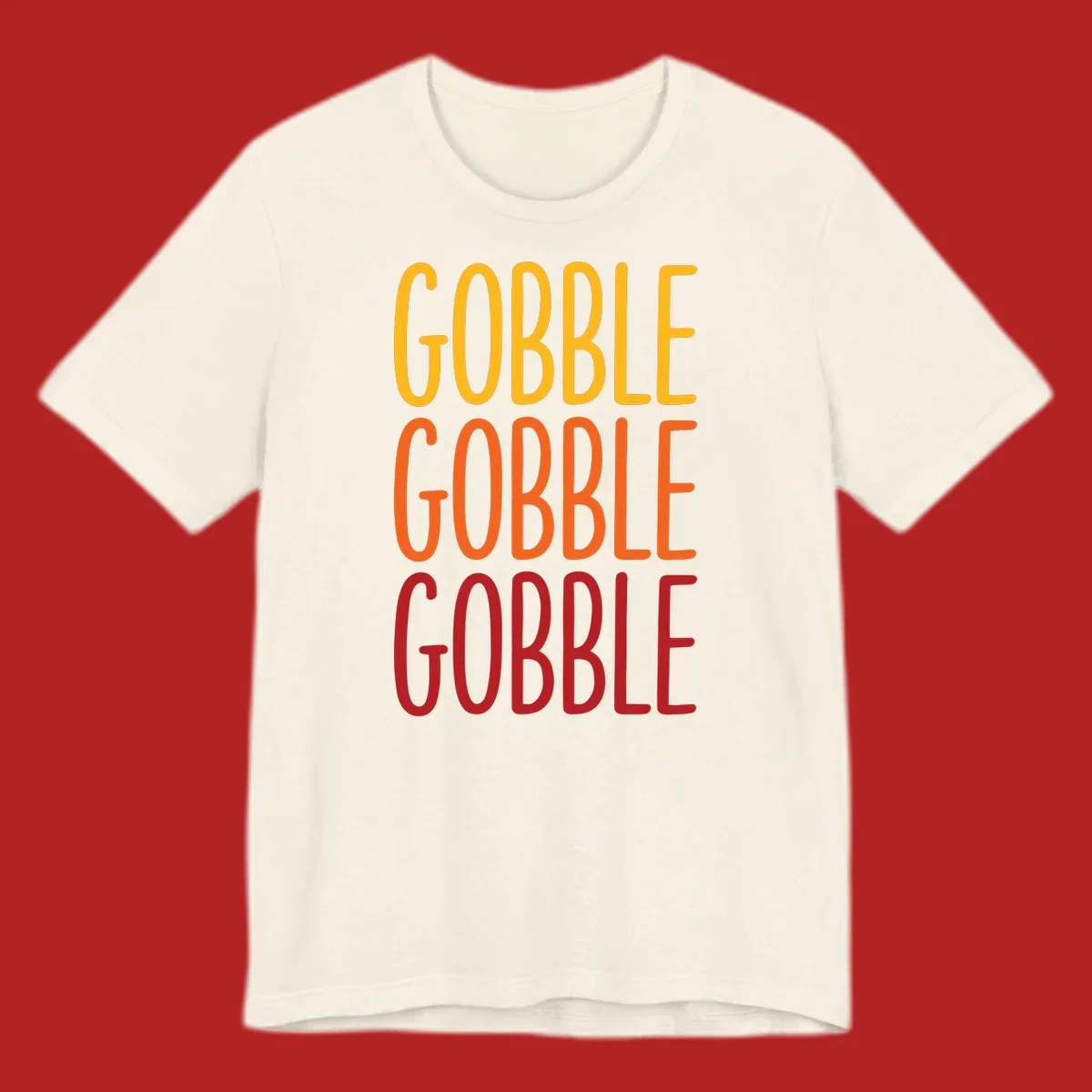 Gobble Gobble Thanksgiving Text Design in warm fall colors.
