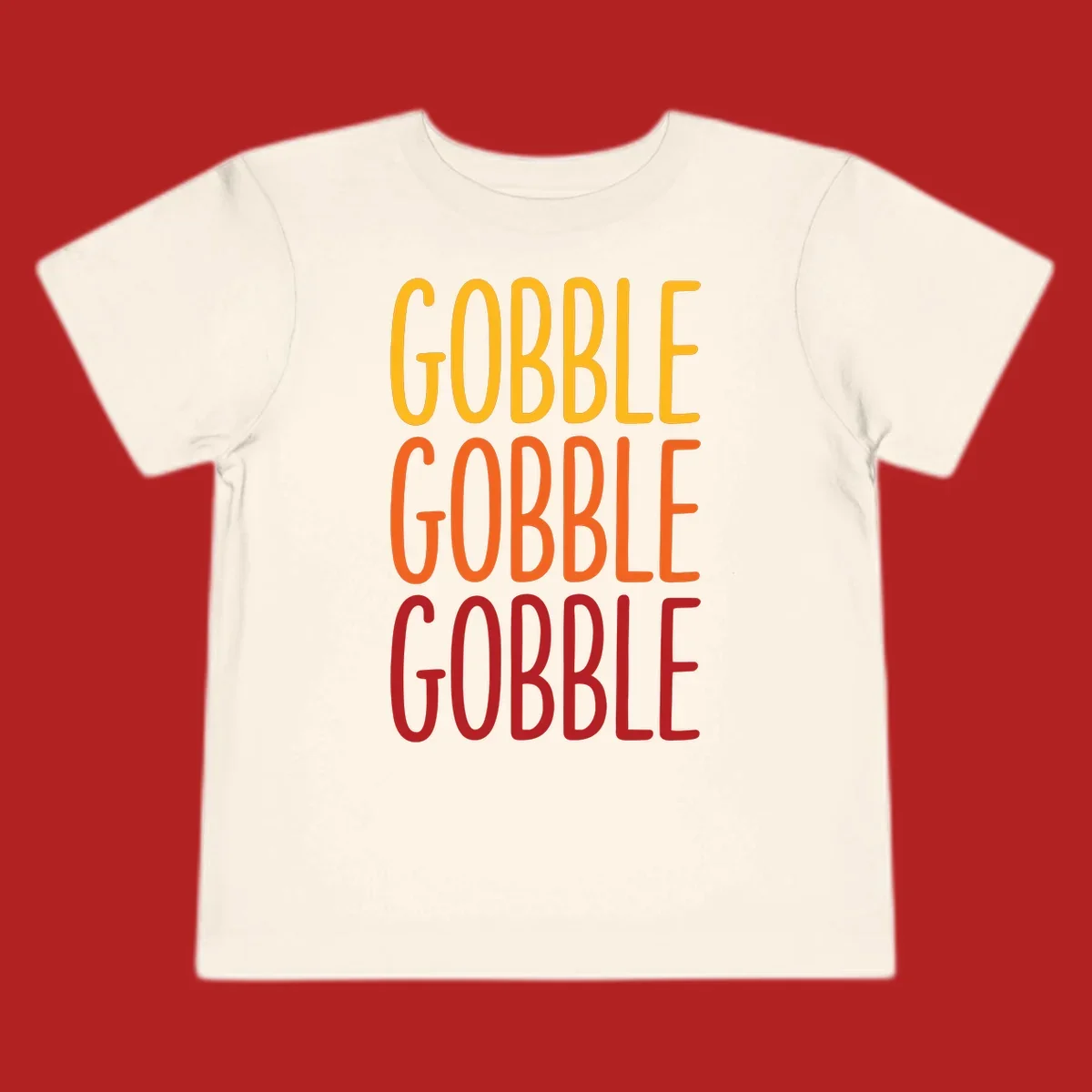 Gobble Gobble Thanksgiving Text Design in warm fall colors.