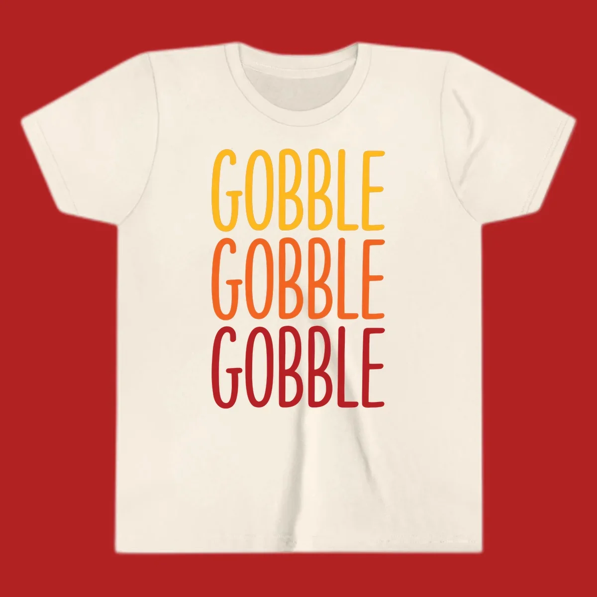 Gobble Gobble Thanksgiving Text Design in warm fall colors.