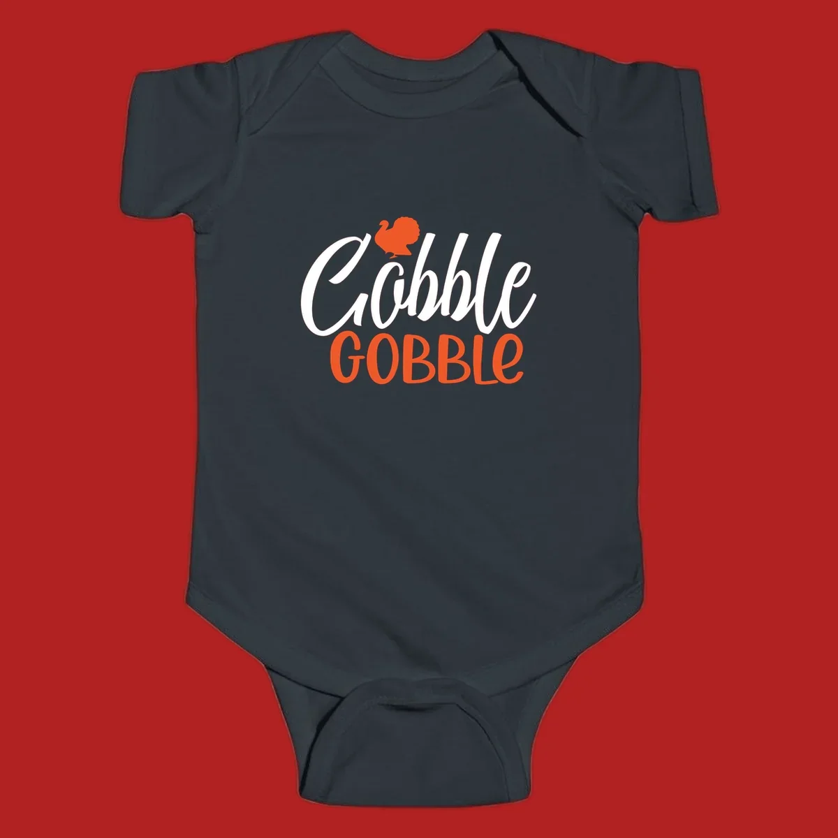 Thanksgiving Gobble Gobble text with a turkey illustration.