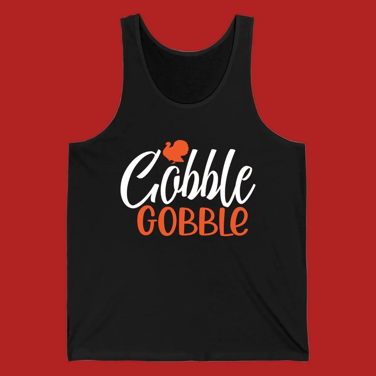 Thanksgiving Gobble Gobble text with a turkey illustration.