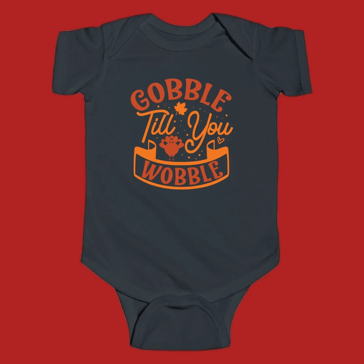 Gobble Till You Wobble Thanksgiving design with turkey illustration and text.