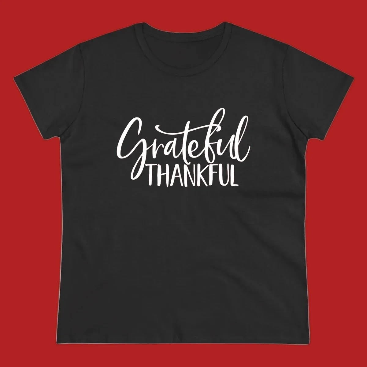 Grateful and Thankful text in white script and block fonts. grateful-thankful-script.