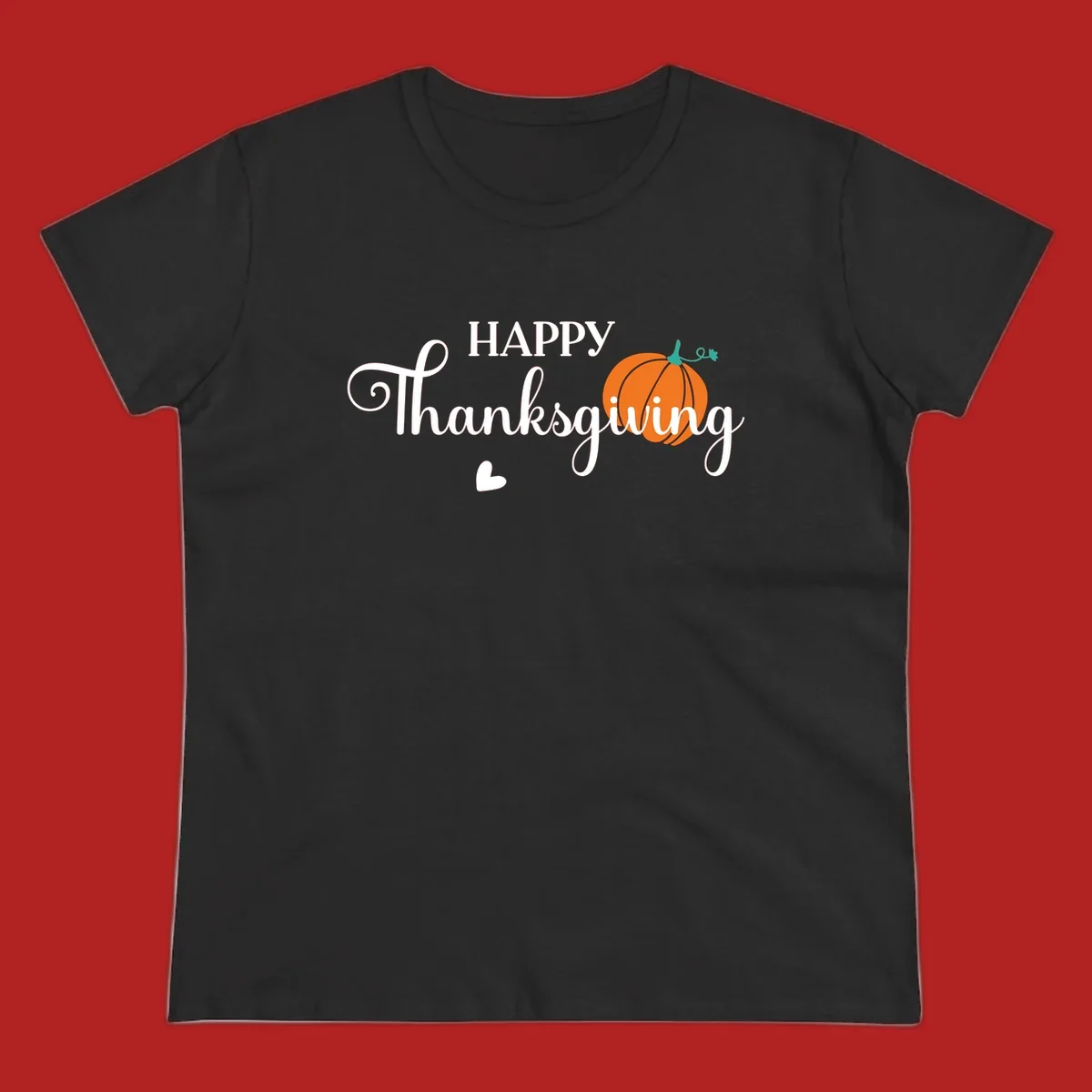 Happy Thanksgiving text with a pumpkin and heart illustration, thanksgiving-pumpkin-script.