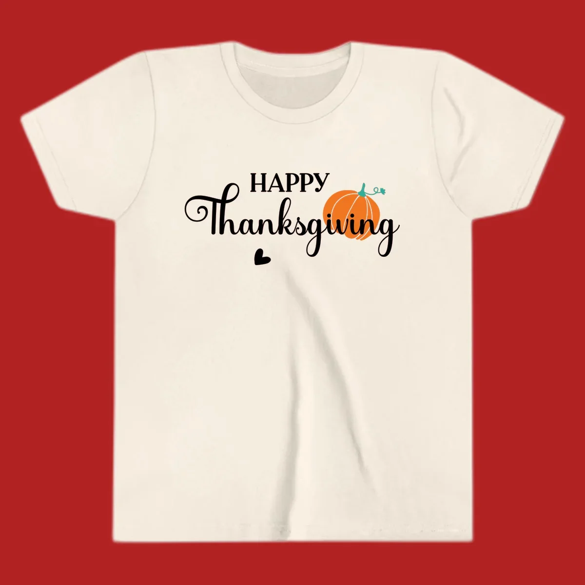 Happy Thanksgiving text with a pumpkin and heart illustration, thanksgiving-pumpkin-script.
