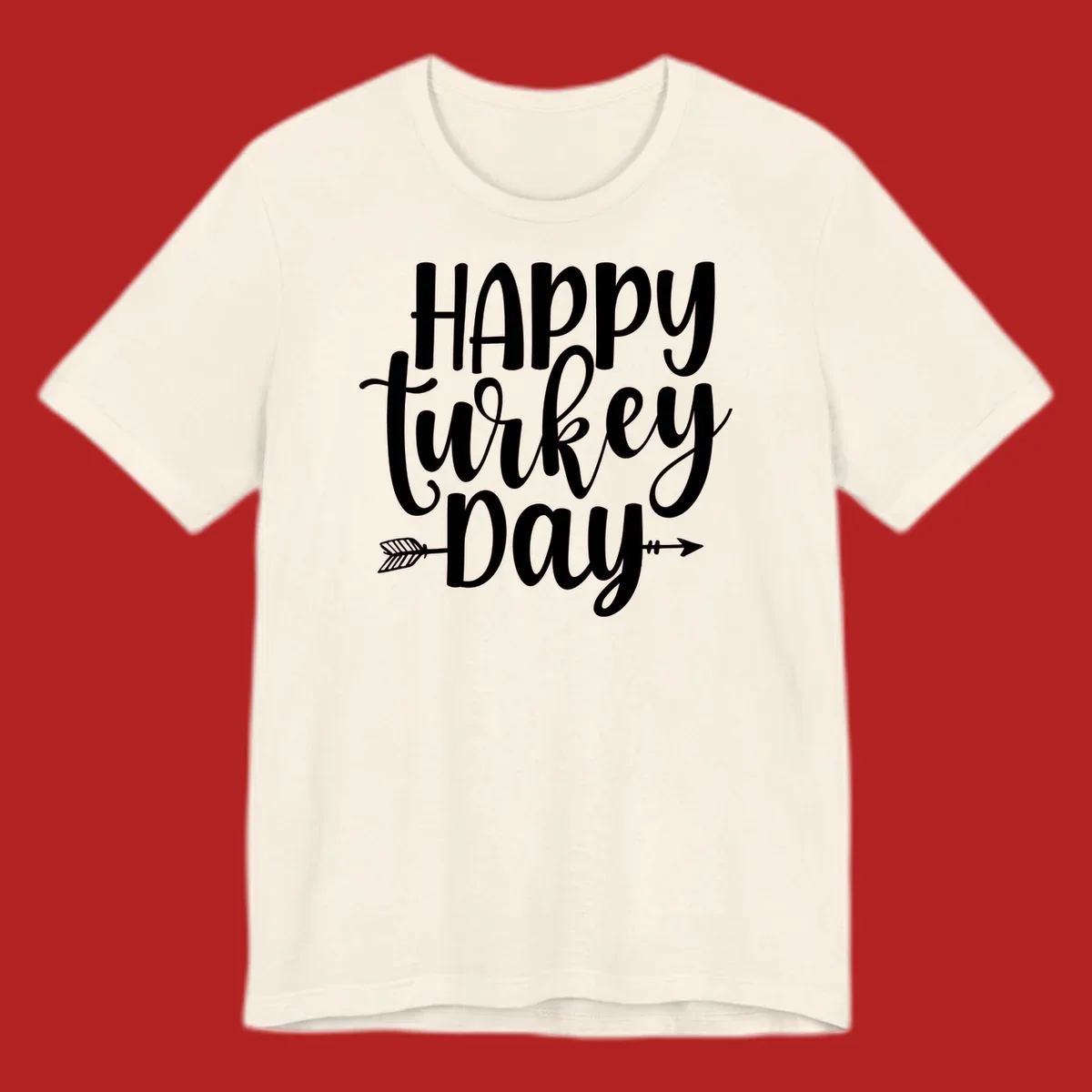 Happy Turkey Day text with arrow graphics, suitable for Thanksgiving.