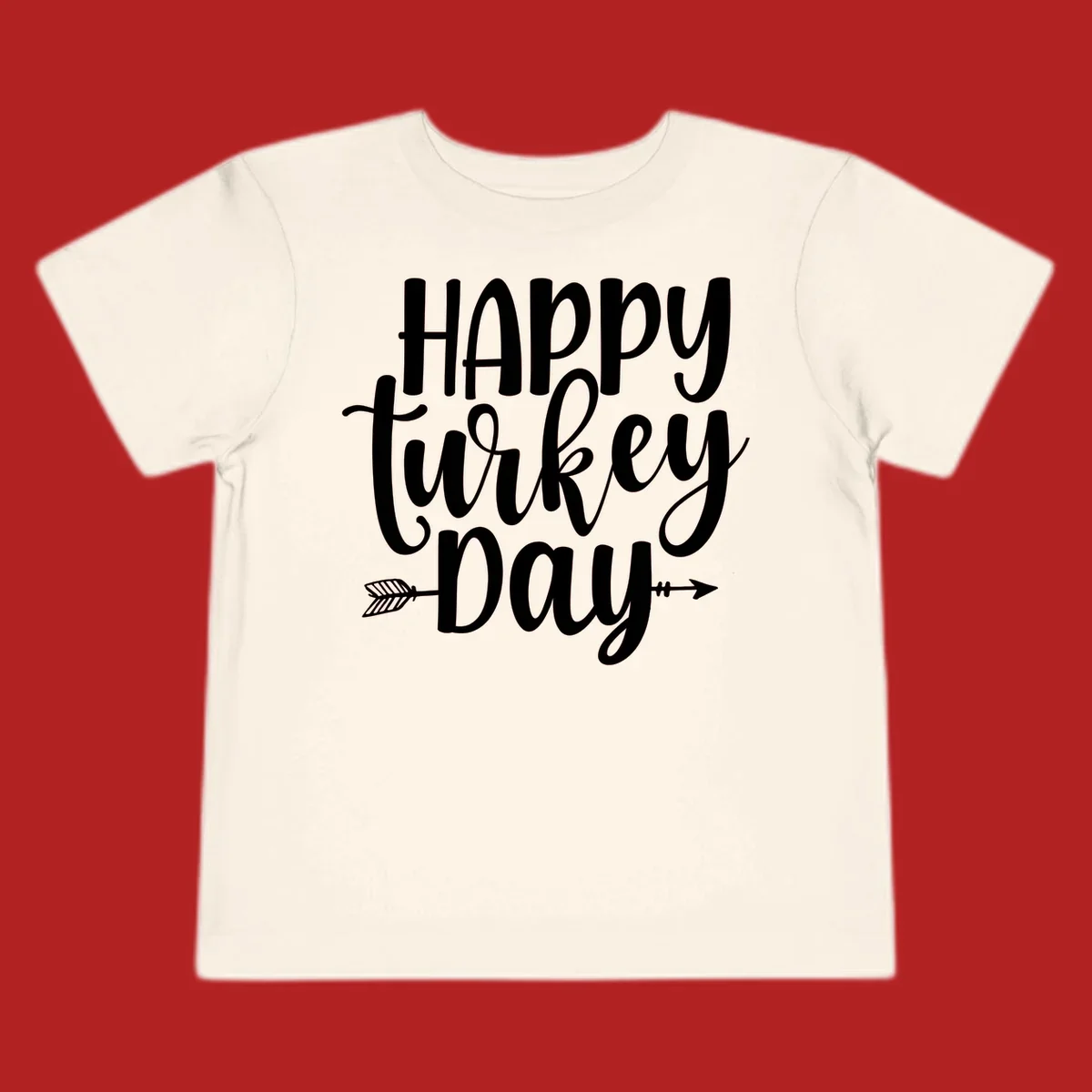 Happy Turkey Day text with arrow graphics, suitable for Thanksgiving.
