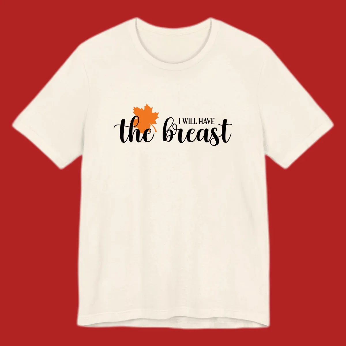 Fall breast cancer awareness maple leaf text design.