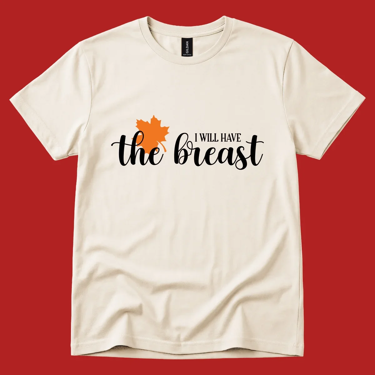 Fall breast cancer awareness maple leaf text design.